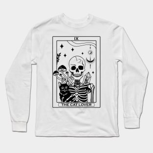 "The Cat Lover" Skeleton Tarot Card Long Sleeve T-Shirt